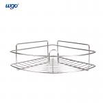 Stainless Steel Wall Mounted Corner Basket Damage Free Hanging Bathroom Corner Shelf Adhesive for sale