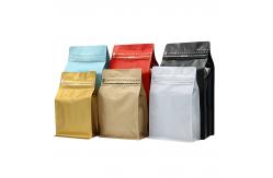 China FDA Flat Bottom Coffee Bag 1000g 500g Coffee Bean Packaging With Zipper supplier
