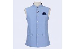 China Terry Rayon Custom Tuxedo Suit Mens Stand Collar Waistcoat supplier