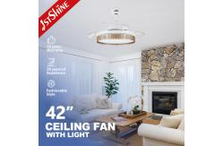 China 42 Dimmable Led Light Retractable Invisible Ceiling Fan Light For Living Room supplier