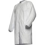 Disposable Polypropylene Lab Coat with Double Collar Dust-Proof and Breathable White for sale