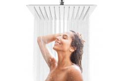 China Ultra Thin Square SS Rainfall Shower Head Matte Black Polished supplier