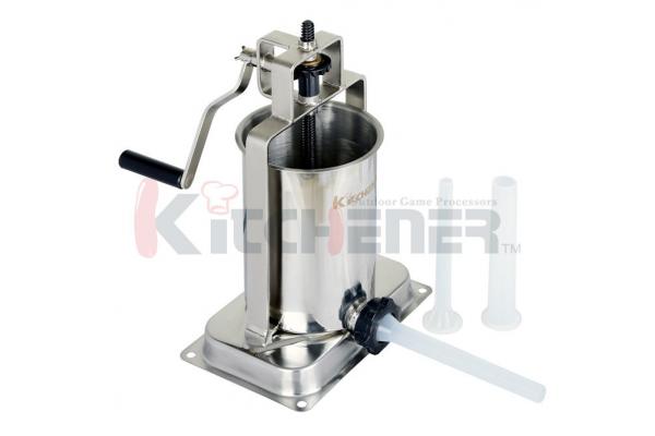 Vertical Stainless Steel Manual Sausage Stuffer w / 3 Stuffing Tubes 5LB 10LB 15LB