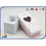 Base And Lid Two Pieces Paper Gift Box Heart Shaped Die Cut PVC Windows for sale