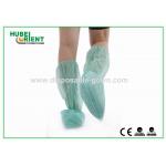 Polypropylene Disposable Booties For Covering Shoes Green Dustproof for clean for sale