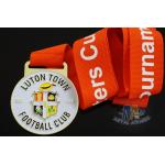 Custom Metal Zinc Alloy Football Medals Soft Enamel with Europe Printing Ribbon for sale