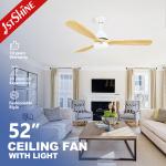 Switch Remote Control 52 Inch LED Ceiling Fan with 3 Solid Blades and LED Lights for sale