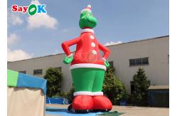 China 32.8FT Gemmy Christmas Airblown Inflatable Grinch With Santa Hat supplier