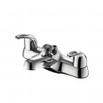 Modern Round Monobloc Dual Handle Bathroom Faucet corrosion proof for sale