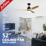 Control Method Wall Control 52 Inch Solid Wood Ceiling Fan for Home Hotel and Office for sale