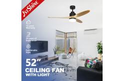 China Wobble Free 3 Solid Wood Blade Ceiling Fan With Remote Control supplier