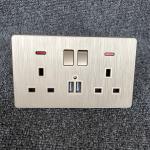 China 110V ~ 250V British Standard Module Wall Switch Socket For Hotel / Apartment manufacturer