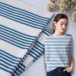 Smooth Striped Cotton Fabric 225gsm Leisure Wear Soft Material Texture for sale