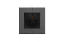 China 16A France Electrical Power Socket Small Module Metal Panel 86mm supplier