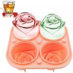 Rose Ice Cube Mold,Bongpuda Silicone Ice Cube Tray,4 Cavity Silicone Rose Ice Ball Maker,Easy Release,For Chilling Cocktails, Whiskey, Bourbon And Juice Drinks for sale