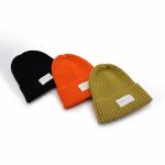 Knit Cuffed Acrylic Slouchy Beanie Streetwear Private Woven Label Fisherman Skull Hats Winter for sale