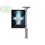 Lamp-post LED sign double-sided LED billboard view distance 6 meter outdoor LED screen for sale
