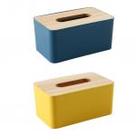Removable Rectangular Household Storage Container Wooden Bamboo Tissue Box