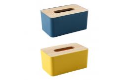 China Removable Rectangular Household Storage Container Wooden Bamboo Tissue Box supplier