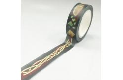 China Coloured Floral Washi Paper Tape , Thin Patterned Craft Tape Rubber Adhesive supplier