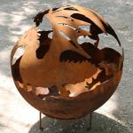 Outdoor Modern Corten Steel Fire Pit Sphere heavy duty fire bowls for sale