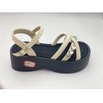 China Women white bottomed sandals with rhinestone with pure color and genuine leather for sale