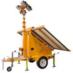 Trailer Solar Security Camera Light Tower With 3*460W Solar Panels