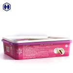 Purple PP Plastic IML Box 450g  Moon Cake Packaging Customized Label for sale