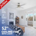 Modern Living Room Lighting Smart Ceiling Fan with 3 Speed Choice and Remote Control for sale