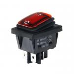 KCD4 Waterproof Boat Switch 30A High Current 4 Pin 2 End Warped Board Power Switch Red With Light Green Six - Pin for sale