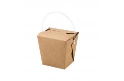 China Disposable Rectangle Takeout Hard Paper Box Tray Kraft Food Noodle Box supplier