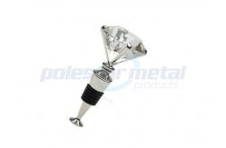 China 4-1/4 Custom Metal Hardware , Polished Chrome Zinc Alloy Diamond Wine Stopper supplier