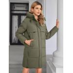 Classic Four Pocket Mid-Length Thickened Down Jacket, machine washable, woman winter coat, down jacket, bio down jacket, dark colour，bio fluff coat for sale