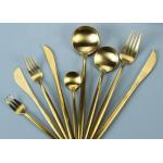 Fadeless Luxury Matte Gold SS304 Fork Knife Spoon Set