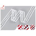 2CM White Guipure Embroidered Lace Trim With Poly Milk Silk Pass OEKO TEX 100 for sale