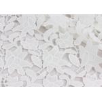 Scallop Antique Cotton Bridal Lace Fabric , Water Soluble Flower Lace Fabric For Clothing for sale