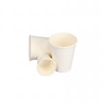 12oz 60mm Bottom Single Wall White Coffee Disposable Paper Cup Biodegradable for sale