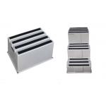 Grey Padded Three Step Stool Plastic HDPE For Office Factory for sale