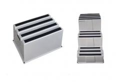China Grey Padded Three Step Stool Plastic HDPE For Office Factory supplier
