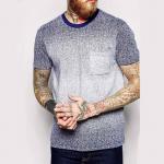 Indigo Spray Fitness Trendy Oversized T Shirts Faded Glory T Shirts With One Pocket for sale