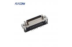China Right Angle PCB 36 Pin SCSI Female Connector With Zinc Alloy Shell supplier