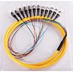 Orange Fiber Optic Pigtail FC 12 Cores Simplex 9/125 SM 3.0 mm 1.5 M  LSZH Jacket for sale
