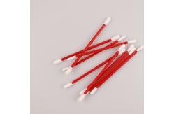 China Lint Free 2 Layers Red PP Stick Cleanroom Polyester Swabs With Double Heads supplier