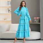 Embellished Patchwork Bell Sleeve Lace Dress 100% Cotton Fabric for sale