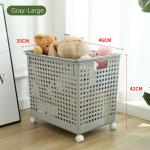 H30cm Plastic Laundry Hamper With Wheels For Living Room Hotel