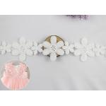 Vintage Flower Chemical Cotton Lace Trim , Crocheted Lace Ribbon For Girl's Dress for sale