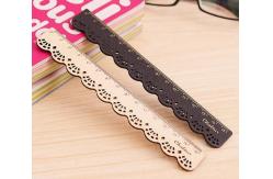 China Best Promotion student gift DIY creative stationery cartoon retro vintage lace shaped Personalized ruler school kid wood supplier