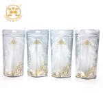 Clear Front Silver Back Resealable Zipper Metallized Stand Up Pouch Food Storage for sale