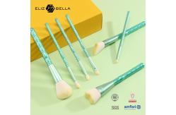 China 7pcs Plastic Handle Professional Makeup Brushes With White Synthetic Hair Aluminium Ferrule supplier