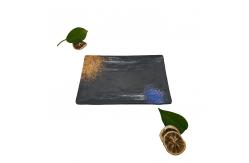 China Hotel 8 Inch Melamine Dinner Plates Rectangle With Reliefs Texture supplier